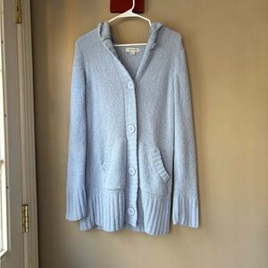 Merona Y2K Light Blue Hooded Button Down Sweater S